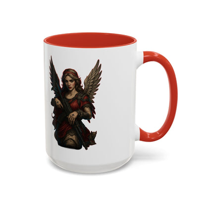 Savage Angel Coffee Mug — Gothic Warrior Winged Protector Accent Mug - Savage Operators Tactical Tee | Mug | Savage Operators Clothing | Patriotic Apparel | Military Humor | High Quality 15oz