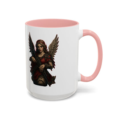 Savage Angel Coffee Mug — Gothic Warrior Winged Protector Accent Mug - Savage Operators Tactical Tee | Mug | Savage Operators Clothing | Patriotic Apparel | Military Humor | High Quality 15oz