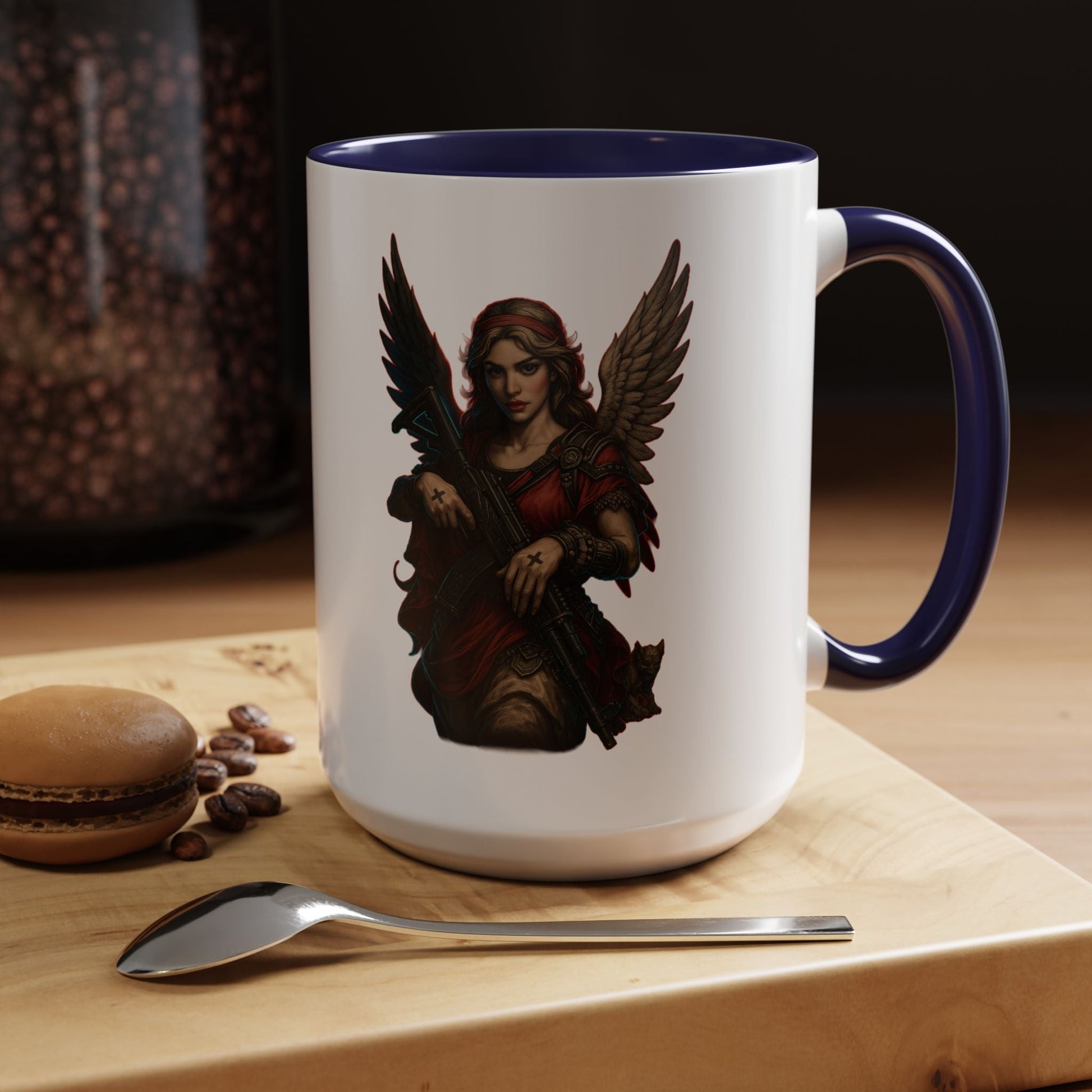 Savage Angel Coffee Mug — Gothic Warrior Winged Protector Accent Mug - Savage Operators Tactical Tee | Mug | Savage Operators Clothing | Patriotic Apparel | Military Humor | High Quality 15oz