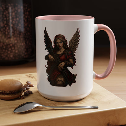 Savage Angel Coffee Mug — Gothic Warrior Winged Protector Accent Mug - Savage Operators Tactical Tee | Mug | Savage Operators Clothing | Patriotic Apparel | Military Humor | High Quality 15oz