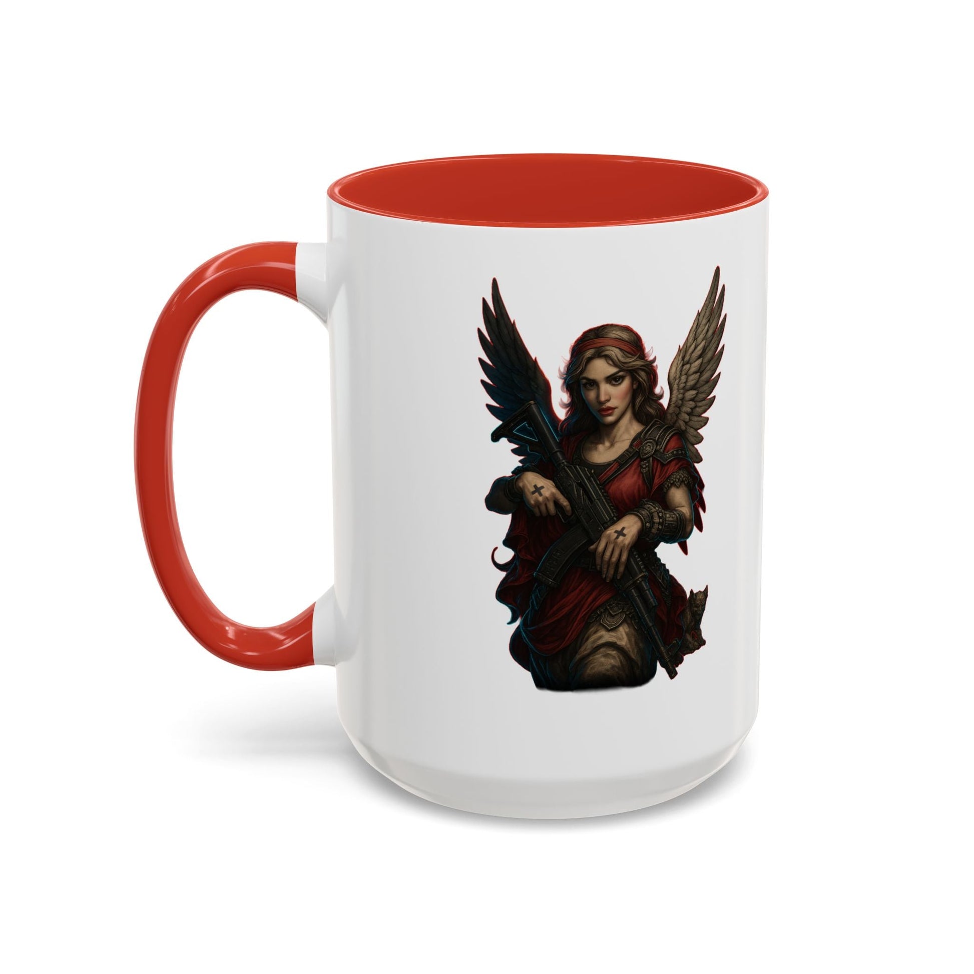 Savage Angel Coffee Mug — Gothic Warrior Winged Protector Accent Mug - Savage Operators Tactical Tee | Mug | Savage Operators Clothing | Patriotic Apparel | Military Humor | High Quality 15oz