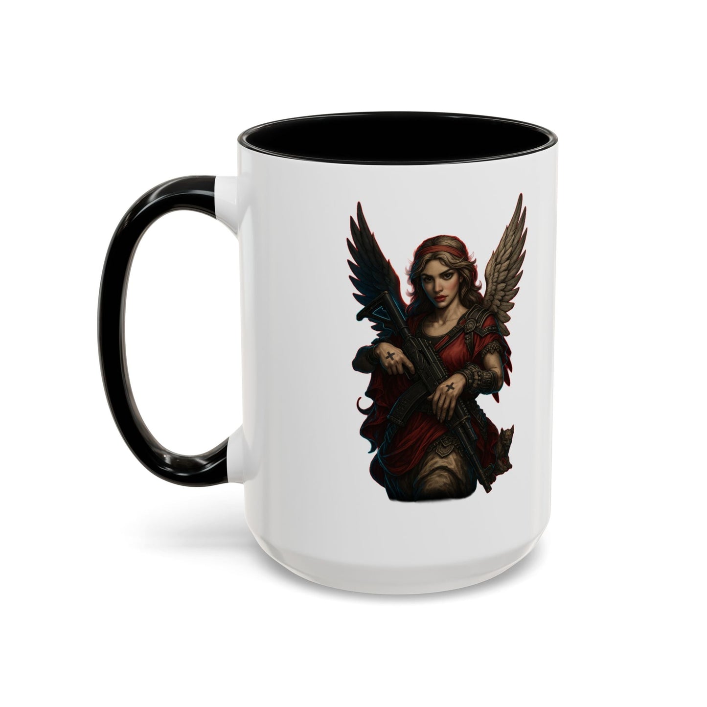 Savage Angel Coffee Mug — Gothic Warrior Winged Protector Accent Mug - Savage Operators Tactical Tee | Mug | Savage Operators Clothing | Patriotic Apparel | Military Humor | High Quality 15oz