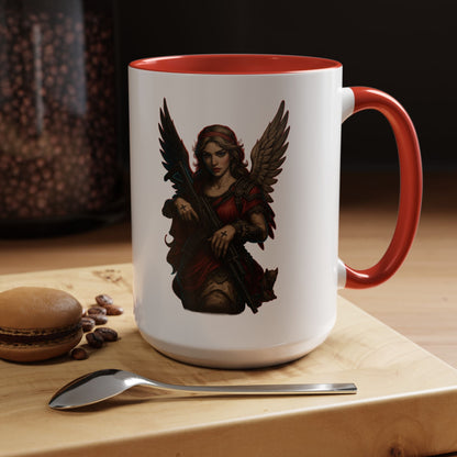 Savage Angel Coffee Mug — Gothic Warrior Winged Protector Accent Mug - Savage Operators Tactical Tee | Mug | Savage Operators Clothing | Patriotic Apparel | Military Humor | High Quality 15oz