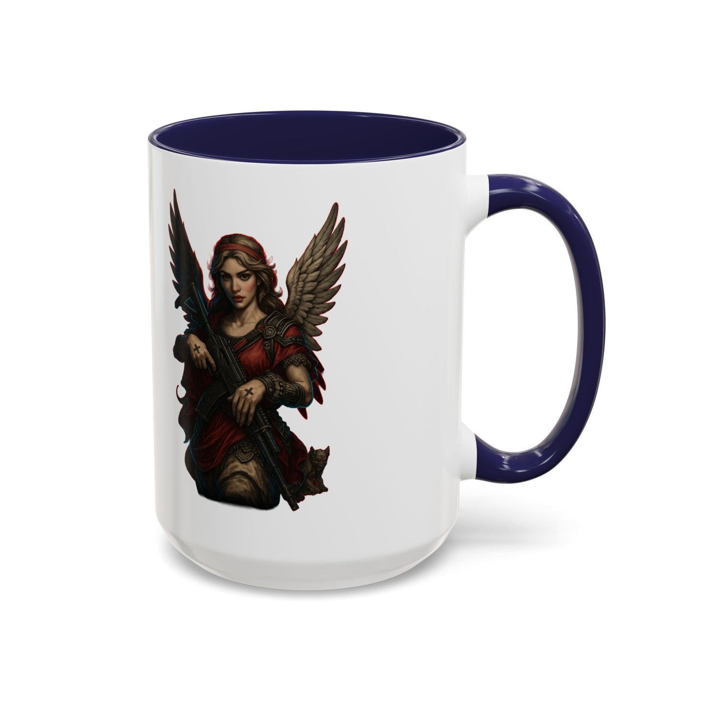 Savage Angel Coffee Mug — Gothic Warrior Winged Protector Accent Mug - Savage Operators Tactical Tee | Mug | Savage Operators Clothing | Patriotic Apparel | Military Humor | High Quality 15oz
