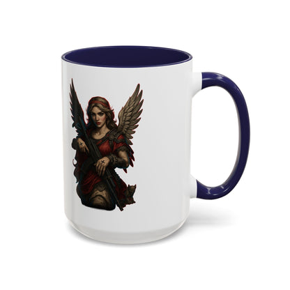 Savage Angel Coffee Mug — Gothic Warrior Winged Protector Accent Mug - Savage Operators Tactical Tee | Mug | Savage Operators Clothing | Patriotic Apparel | Military Humor | High Quality 15oz
