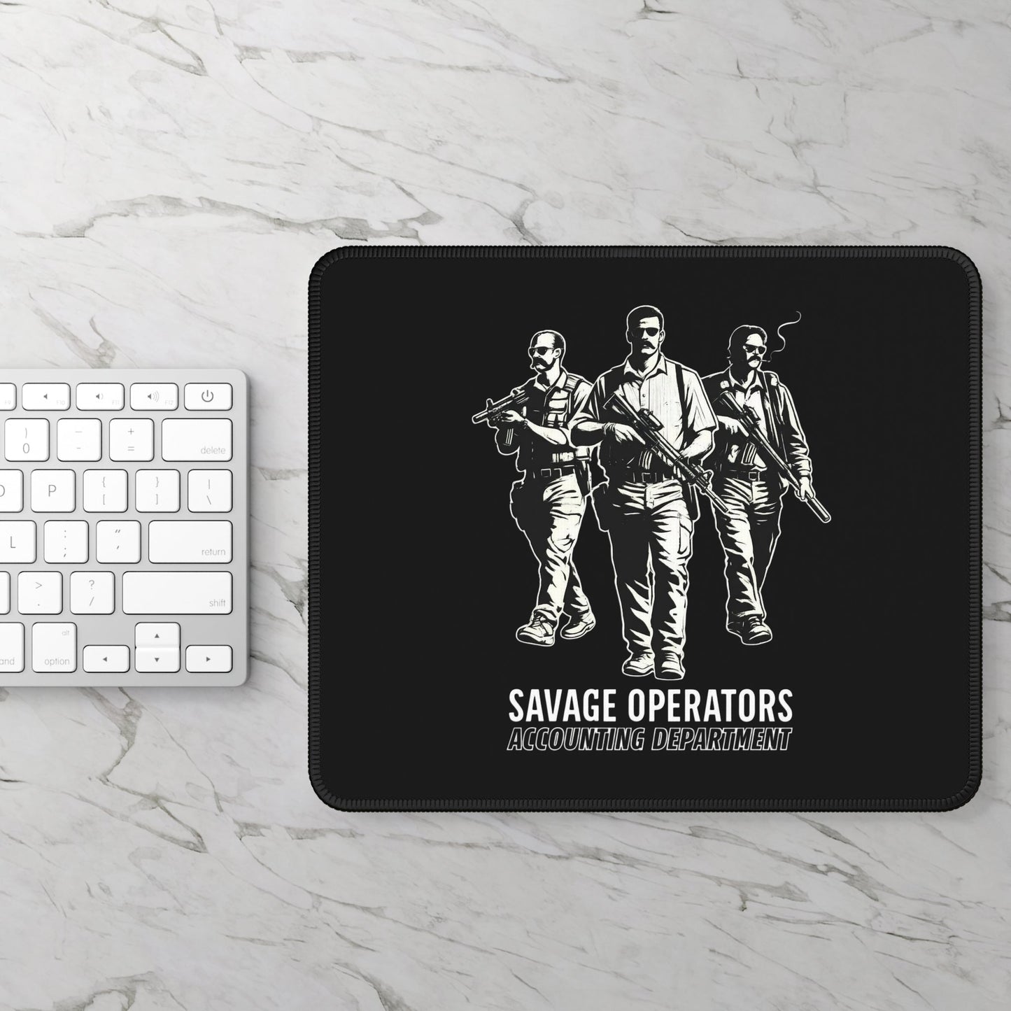 Savage Operators: Accounting Department Tactical Gaming Desk Mat — Gaming Mouse Pad - Savage Operators Tactical Tee | Home Decor | Savage Operators Clothing | Patriotic Apparel | Military Humor | High Quality Rectangle