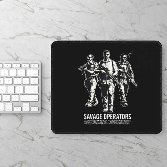 Savage Operators: Accounting Department Tactical Gaming Desk Mat — Gaming Mouse Pad - Savage Operators Tactical Tee | Home Decor | Savage Operators Clothing | Patriotic Apparel | Military Humor | High Quality Rectangle