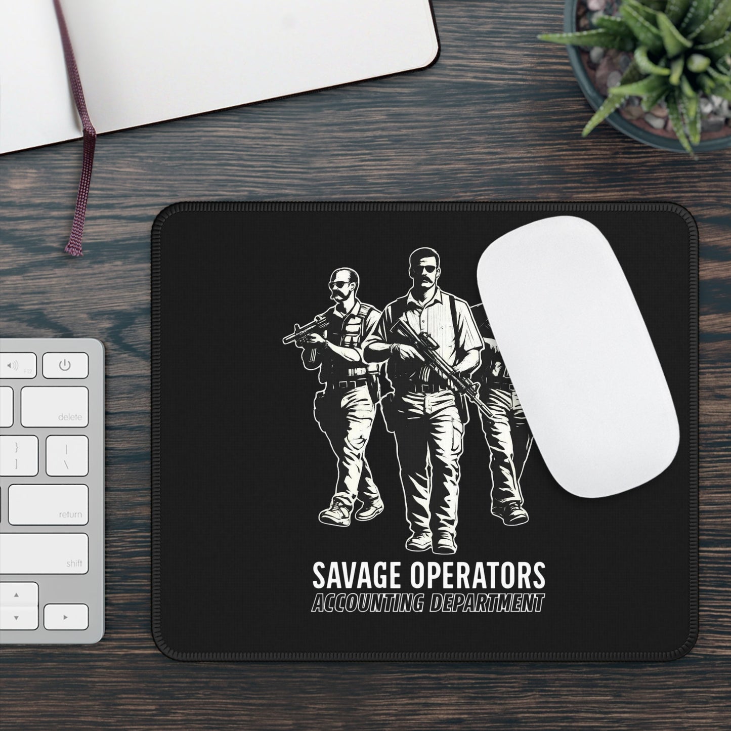 Savage Operators: Accounting Department Tactical Gaming Desk Mat — Gaming Mouse Pad - Savage Operators Tactical Tee | Home Decor | Savage Operators Clothing | Patriotic Apparel | Military Humor | High Quality Rectangle