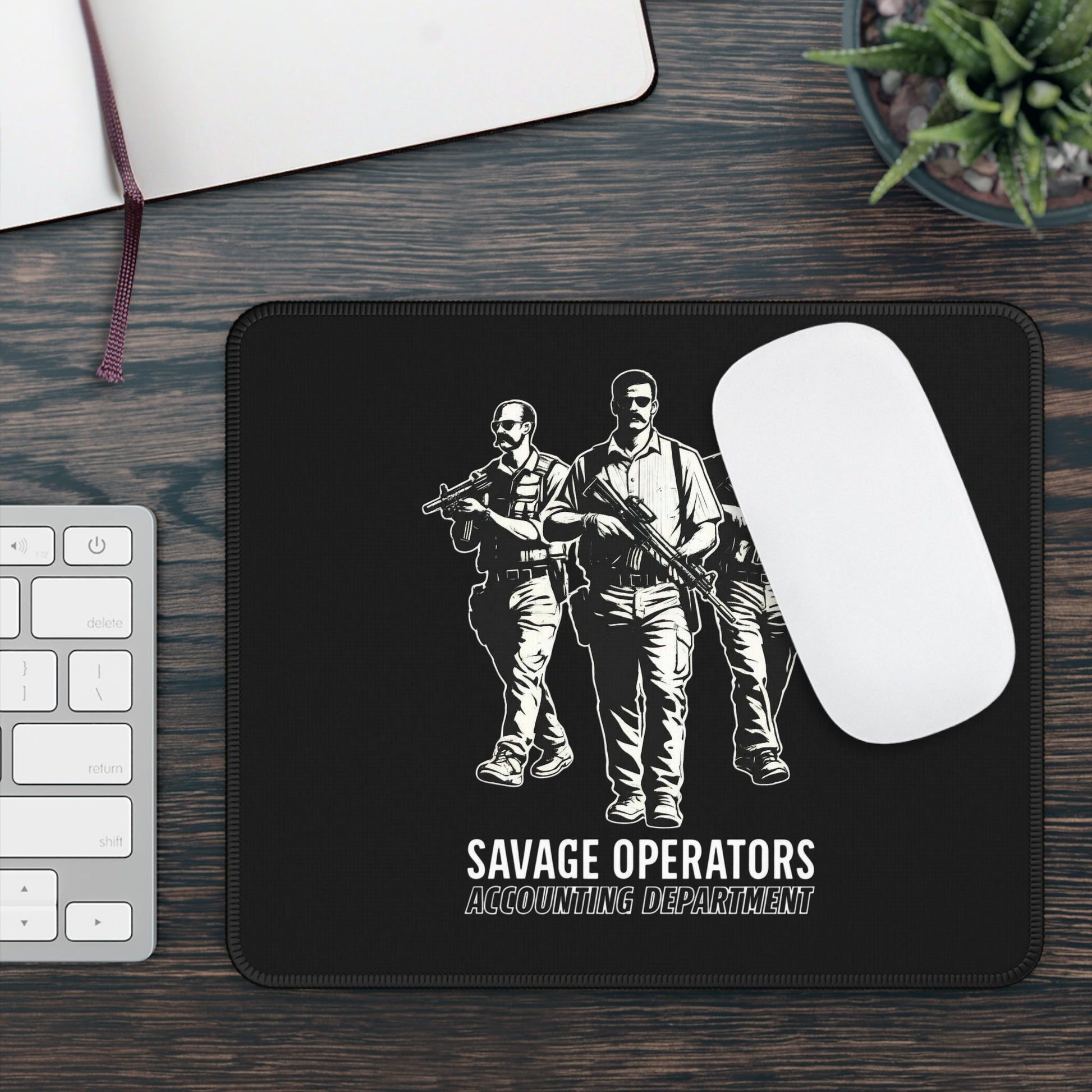 Savage Operators: Accounting Department Tactical Gaming Desk Mat — Gaming Mouse Pad - Savage Operators Tactical Tee | Home Decor | Savage Operators Clothing | Patriotic Apparel | Military Humor | High Quality Rectangle