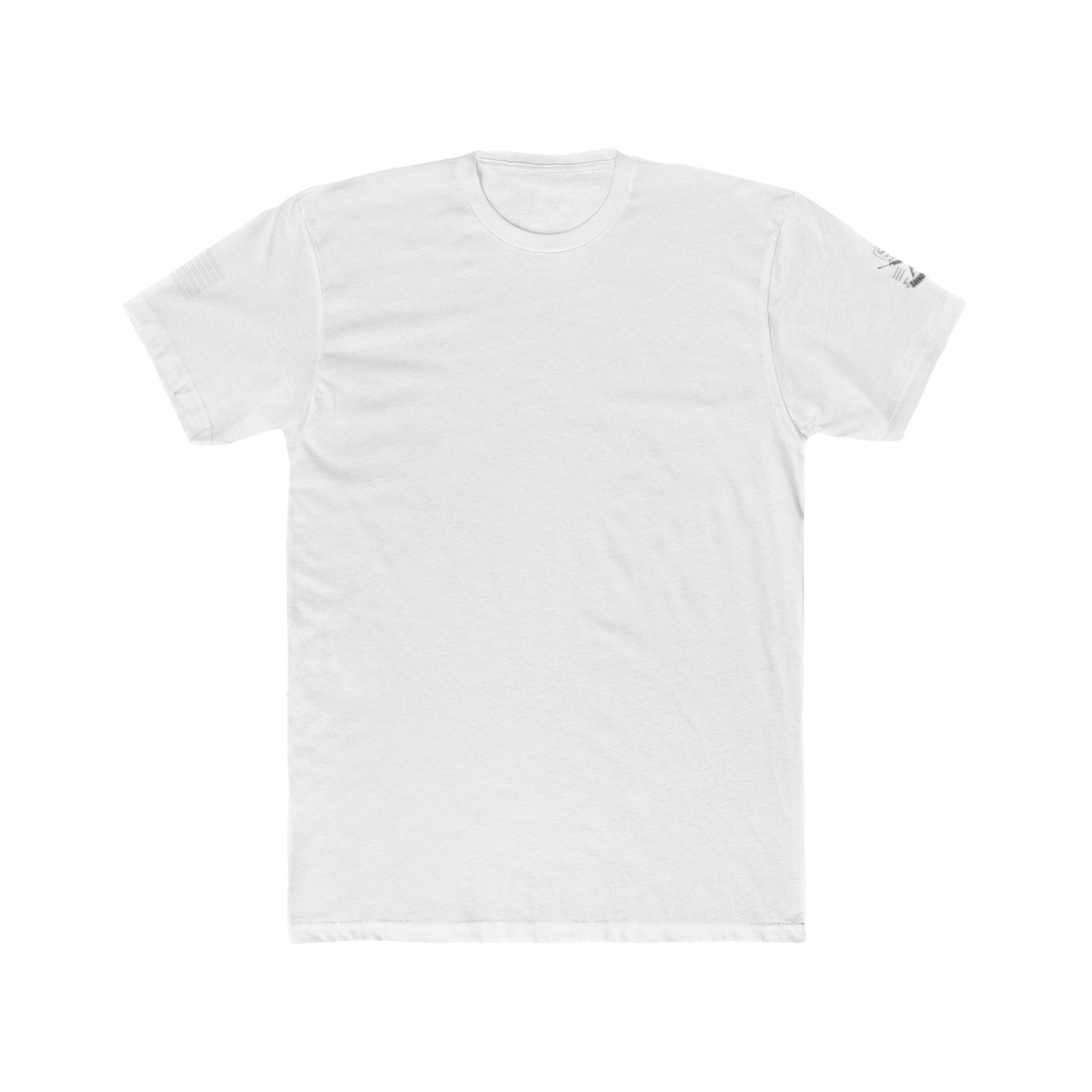 Savage Operators • American Flag Sleeve & Logo Tactical Tee - Savage Operators Tactical Tee | T-Shirt | Savage Operators Clothing | Patriotic Apparel | Military Humor | High Quality Solid White