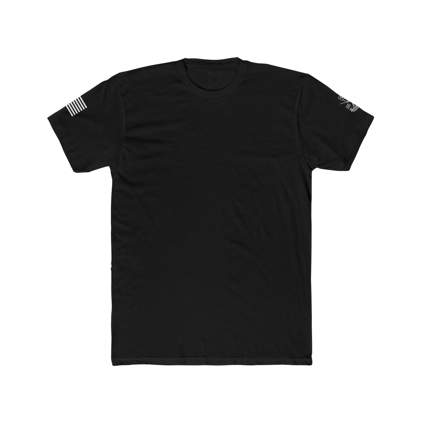 Savage Operators • American Flag Sleeve & Logo Tactical Tee - Savage Operators Tactical Tee | T-Shirt | Savage Operators Clothing | Patriotic Apparel | Military Humor | High Quality Solid Black