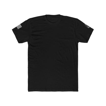 Savage Operators • American Flag Sleeve & Logo Tactical Tee - Savage Operators Tactical Tee | T-Shirt | Savage Operators Clothing | Patriotic Apparel | Military Humor | High Quality Solid Black