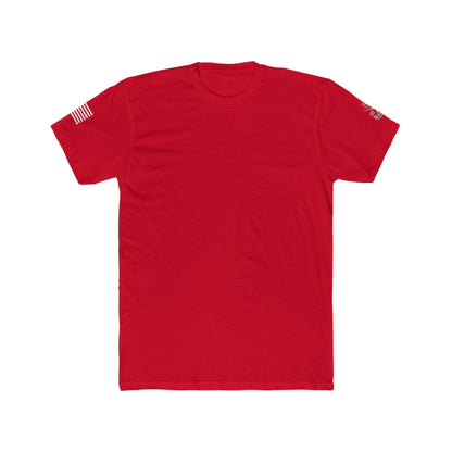 Savage Operators • American Flag Sleeve & Logo Tactical Tee - Savage Operators Tactical Tee | T-Shirt | Savage Operators Clothing | Patriotic Apparel | Military Humor | High Quality Solid Red