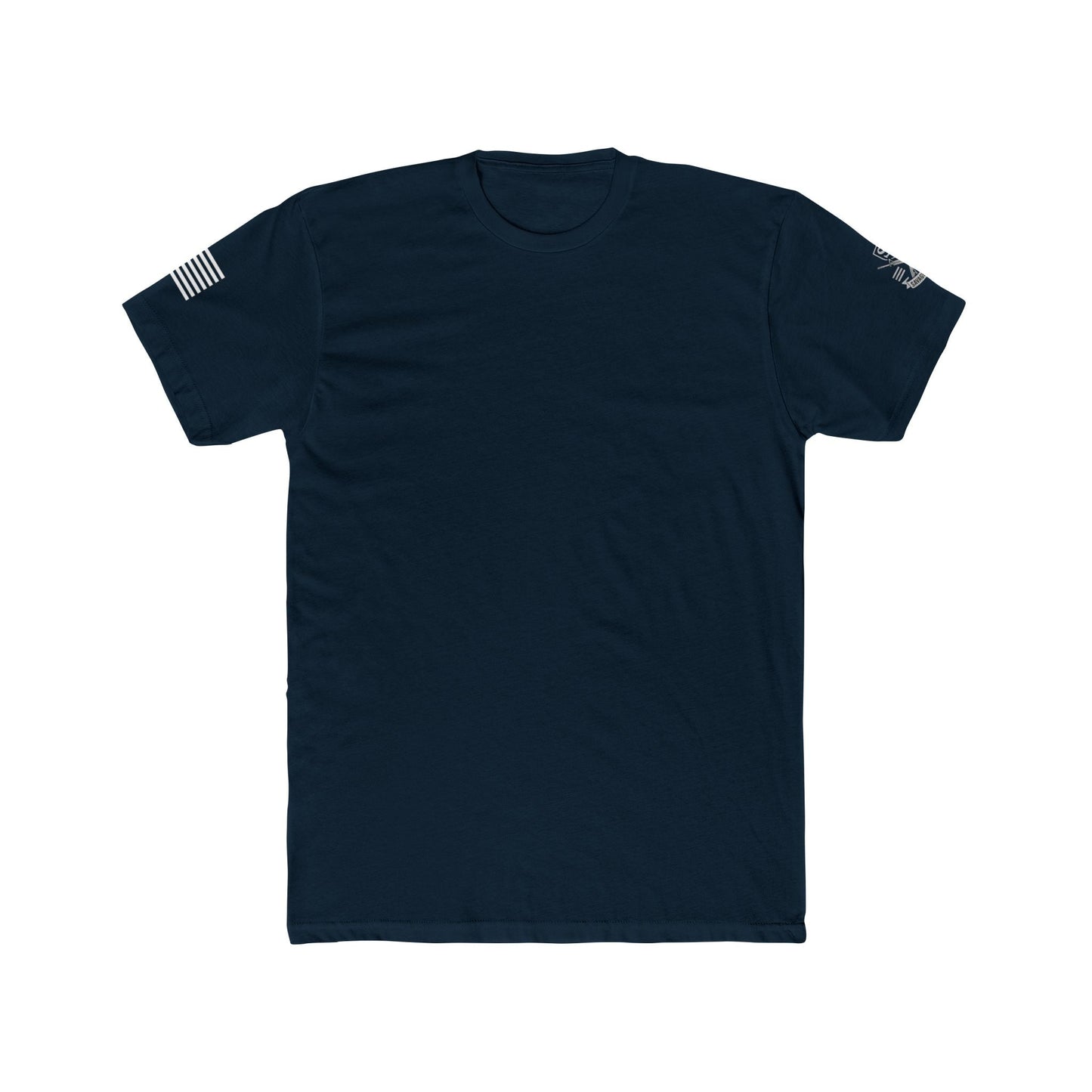 Savage Operators • American Flag Sleeve & Logo Tactical Tee - Savage Operators Tactical Tee | T-Shirt | Savage Operators Clothing | Patriotic Apparel | Military Humor | High Quality Solid Midnight Navy