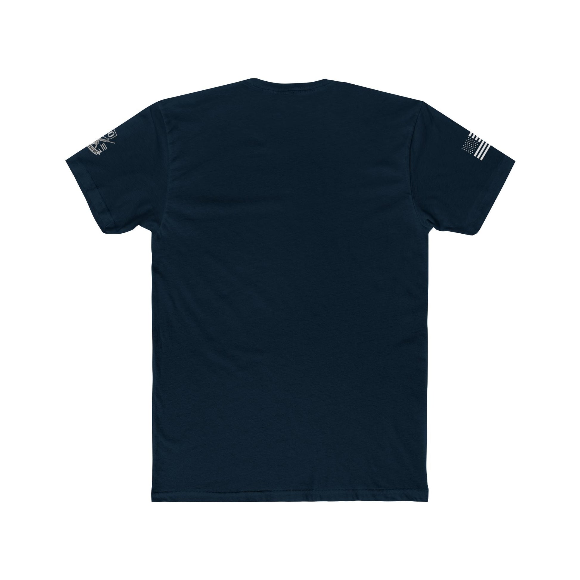 Savage Operators • American Flag Sleeve & Logo Tactical Tee - Savage Operators Tactical Tee | T-Shirt | Savage Operators Clothing | Patriotic Apparel | Military Humor | High Quality Solid Red