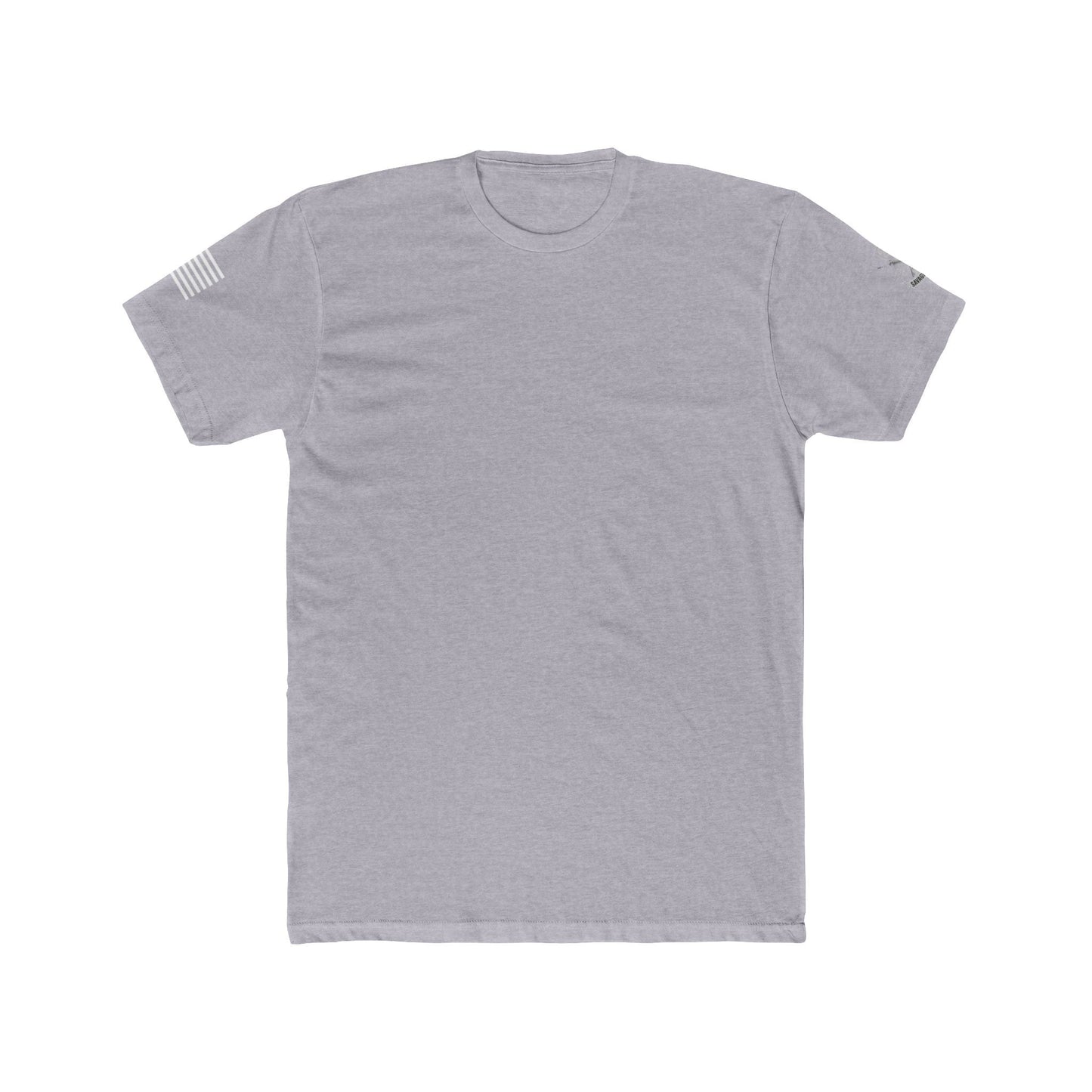 Savage Operators • American Flag Sleeve & Logo Tactical Tee - Savage Operators Tactical Tee | T-Shirt | Savage Operators Clothing | Patriotic Apparel | Military Humor | High Quality Heather Grey