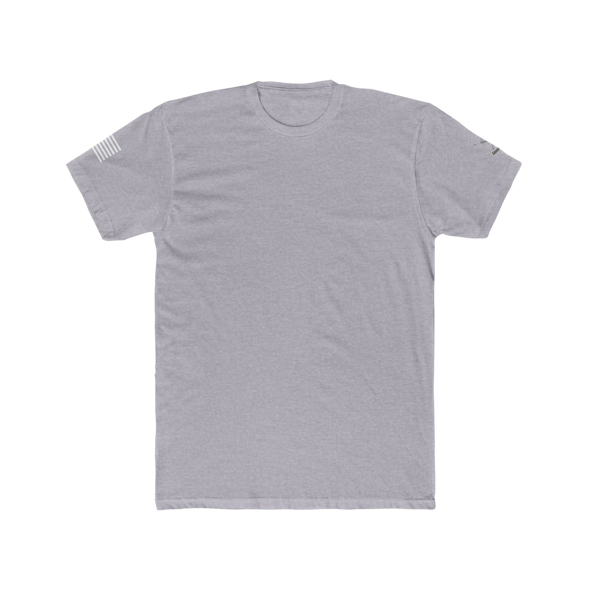 Savage Operators • American Flag Sleeve & Logo Tactical Tee - Savage Operators Tactical Tee | T-Shirt | Savage Operators Clothing | Patriotic Apparel | Military Humor | High Quality Heather Grey