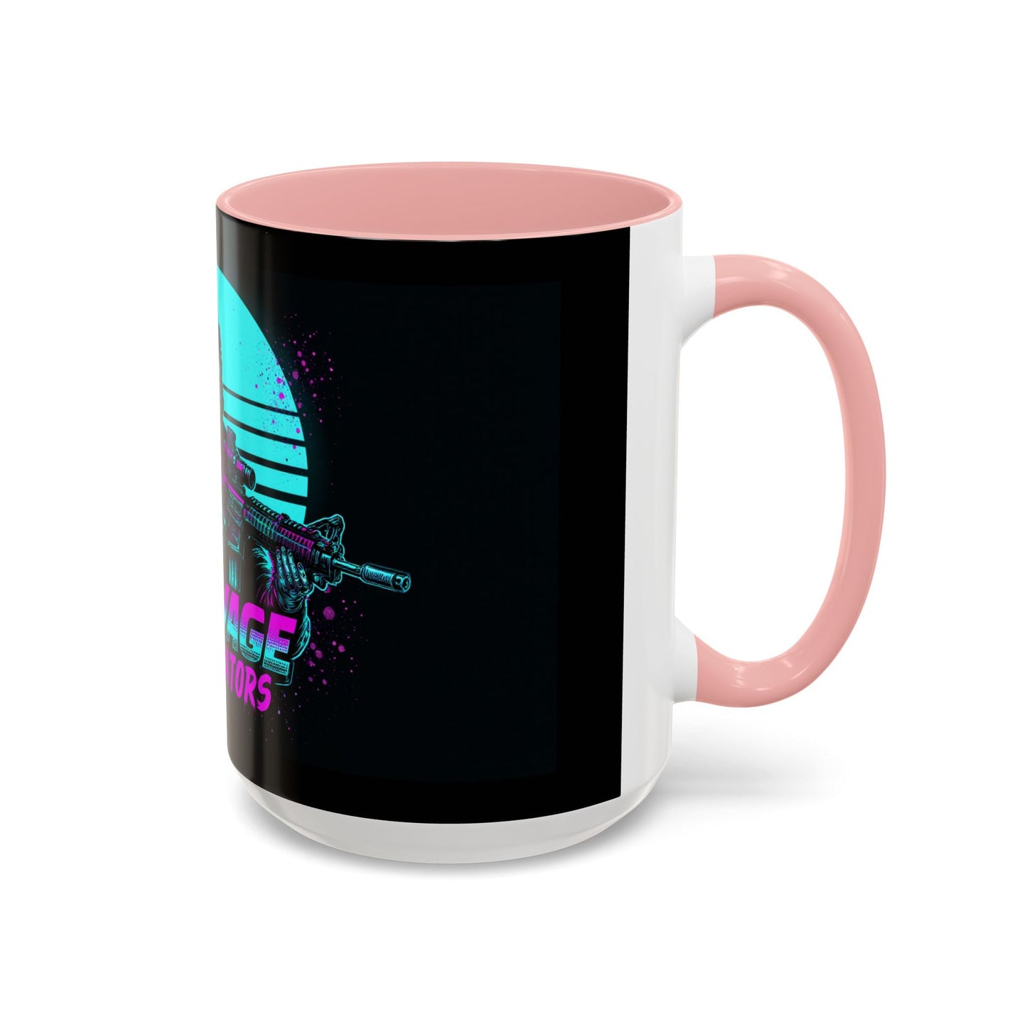 Savage Operators Coffee Mug — Neon Retro Tactical Skull Design 16oz - Savage Operators Tactical Tee | Mug | Savage Operators Clothing | Patriotic Apparel | Military Humor | High Quality 15oz