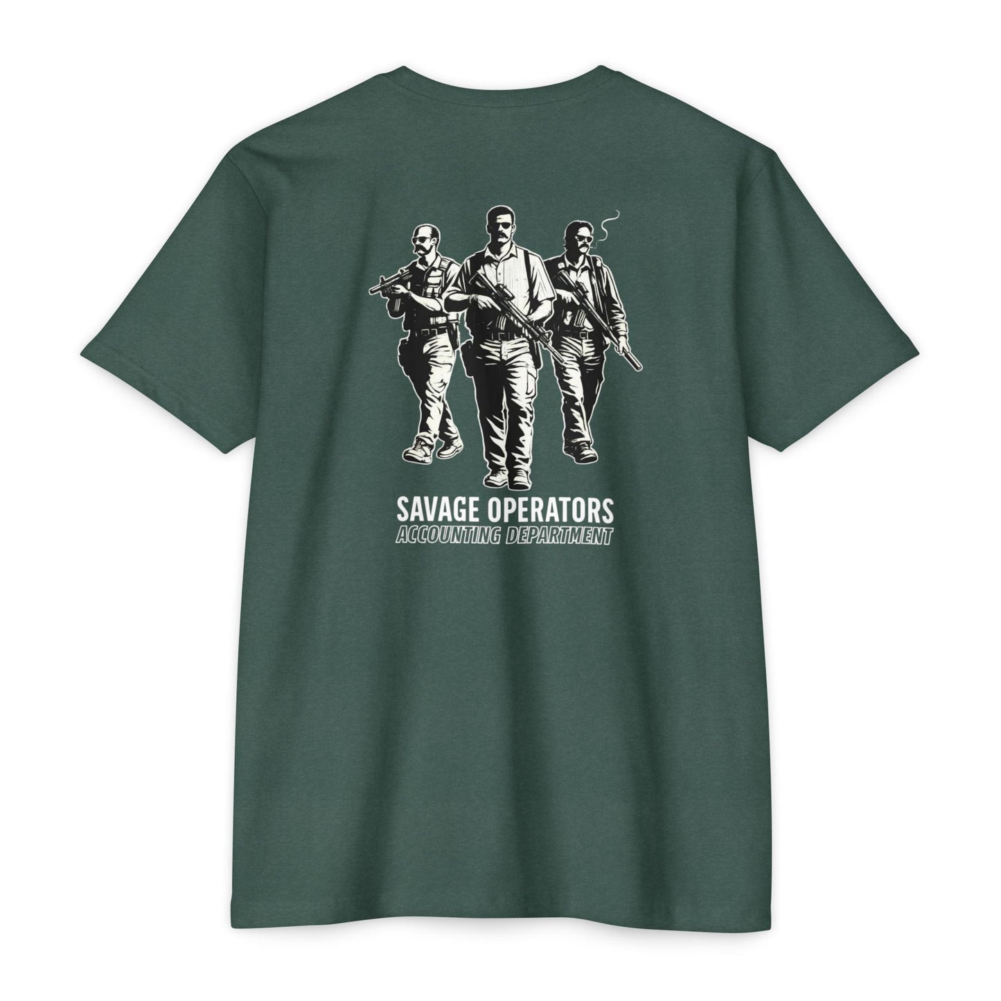 Savage Operators - Delta Accounting Department Tactical Operator Tee - Savage Operators Tactical Tee | T-Shirt | Savage Operators Clothing | Patriotic Apparel | Military Humor | High Quality Heather Forest Green