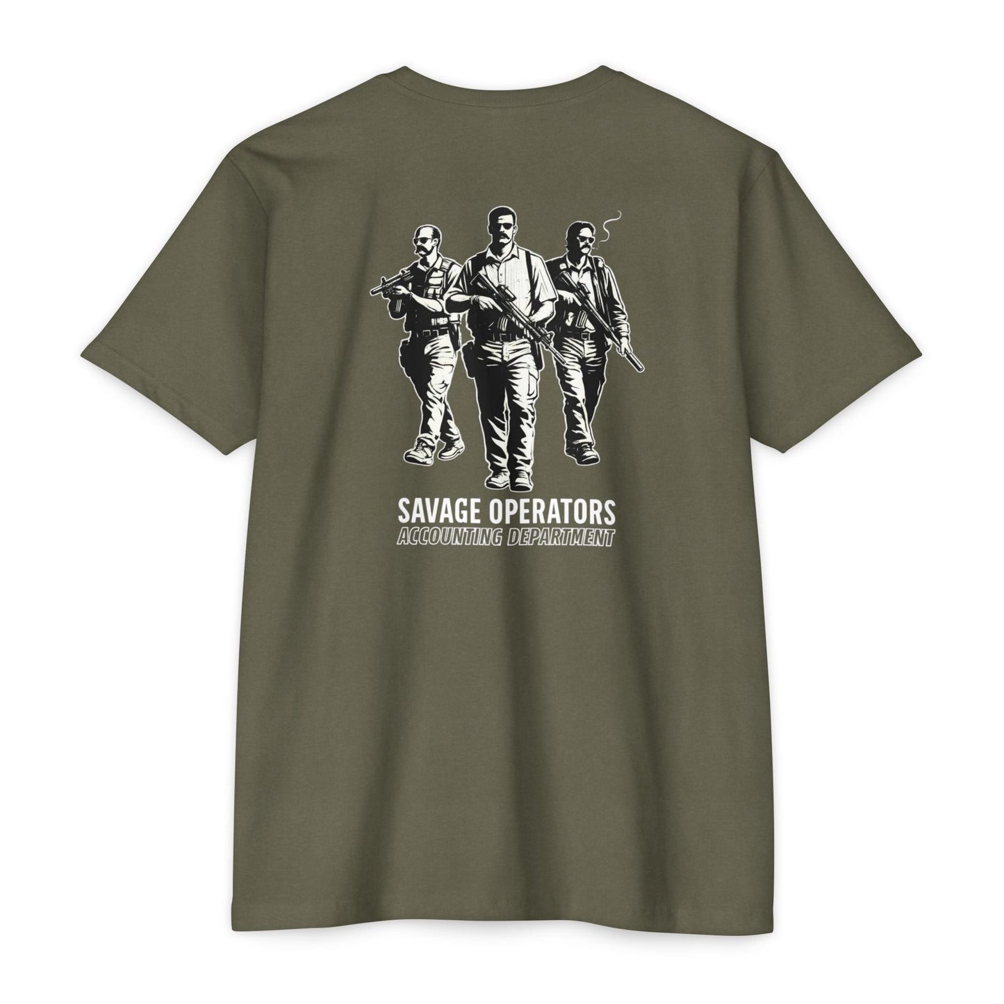 Savage Operators - Delta Accounting Department Tactical Operator Tee - Savage Operators Tactical Tee | T-Shirt | Savage Operators Clothing | Patriotic Apparel | Military Humor | High Quality CVC Military Green