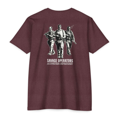 Savage Operators - Delta Accounting Department Tactical Operator Tee - Savage Operators Tactical Tee | T-Shirt | Savage Operators Clothing | Patriotic Apparel | Military Humor | High Quality Heather Maroon