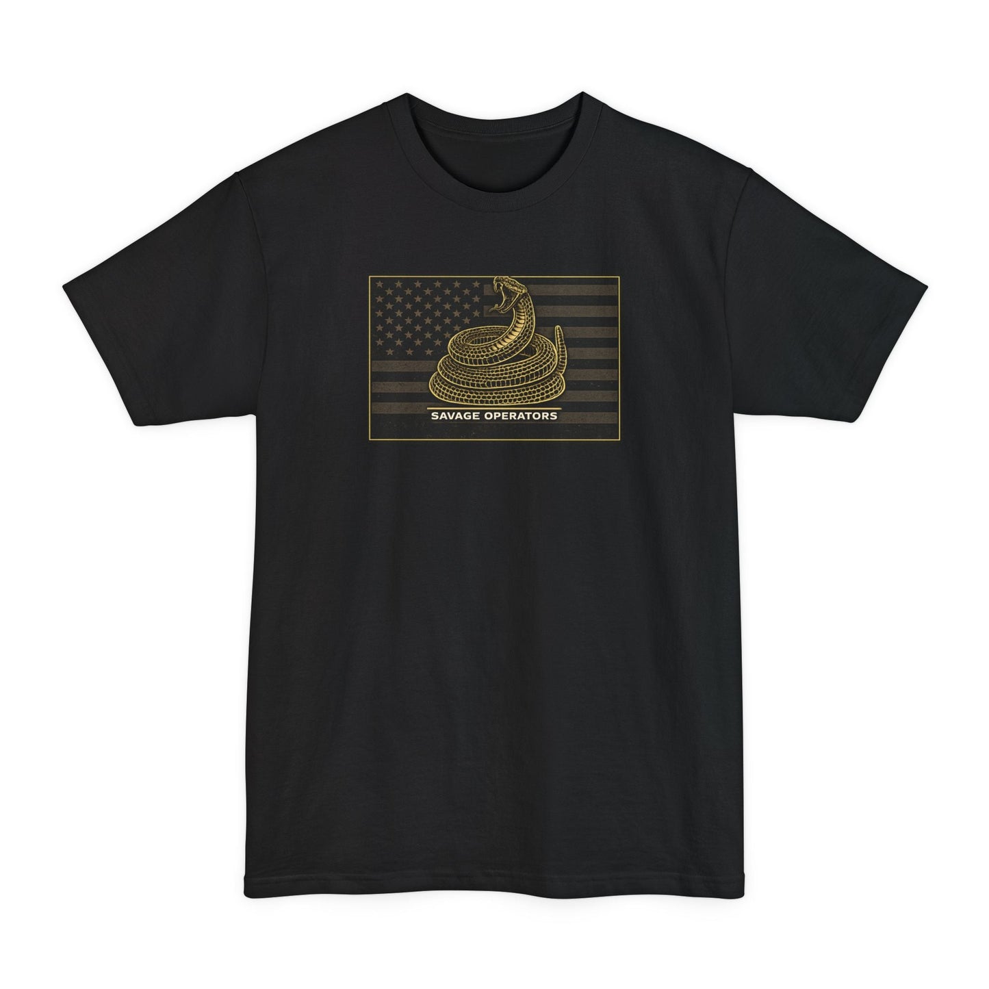 Savage Operators Dont Tread Weathered Flag T-Shirt - XLT Big & Tall - Savage Operators Tactical Tee | T-Shirt | Savage Operators Clothing | Patriotic Apparel | Military Humor | High Quality Black