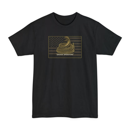 Savage Operators Dont Tread Weathered Flag T-Shirt - XLT Big & Tall - Savage Operators Tactical Tee | T-Shirt | Savage Operators Clothing | Patriotic Apparel | Military Humor | High Quality Black