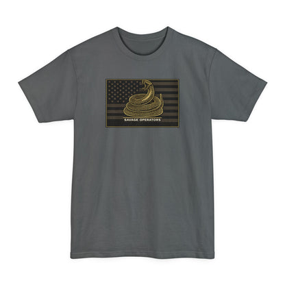 Savage Operators Dont Tread Weathered Flag T-Shirt - XLT Big & Tall - Savage Operators Tactical Tee | T-Shirt | Savage Operators Clothing | Patriotic Apparel | Military Humor | High Quality Deep Royal