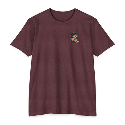 Savage Operators Rocket Girl Back Print Shirt – Vintage Space Pin - Up Tactical Tee - Savage Operators Tactical Tee | T-Shirt | Savage Operators Clothing | Patriotic Apparel | Military Humor | High Quality Heather Maroon