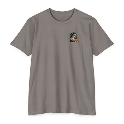 Savage Operators Rocket Girl Back Print Shirt – Vintage Space Pin - Up Tactical Tee - Savage Operators Tactical Tee | T-Shirt | Savage Operators Clothing | Patriotic Apparel | Military Humor | High Quality CVC Stone Gray