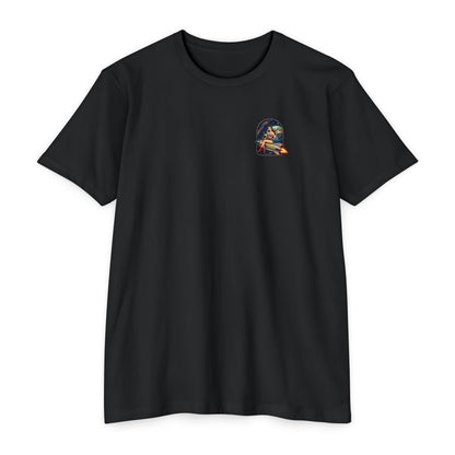 Savage Operators Rocket Girl Back Print Shirt – Vintage Space Pin - Up Tactical Tee - Savage Operators Tactical Tee | T-Shirt | Savage Operators Clothing | Patriotic Apparel | Military Humor | High Quality CVC Black