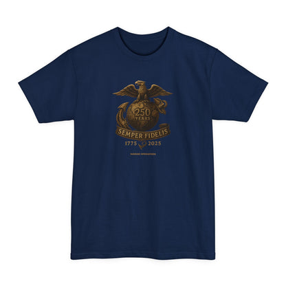 Savage Operators Semper Fidelis USMC 250 Years Tactical Tee – XLT Tall Fit Patriotic Military Shirt - Savage Operators Tactical Tee | T-Shirt | Savage Operators Clothing | Patriotic Apparel | Military Humor | High Quality Navy