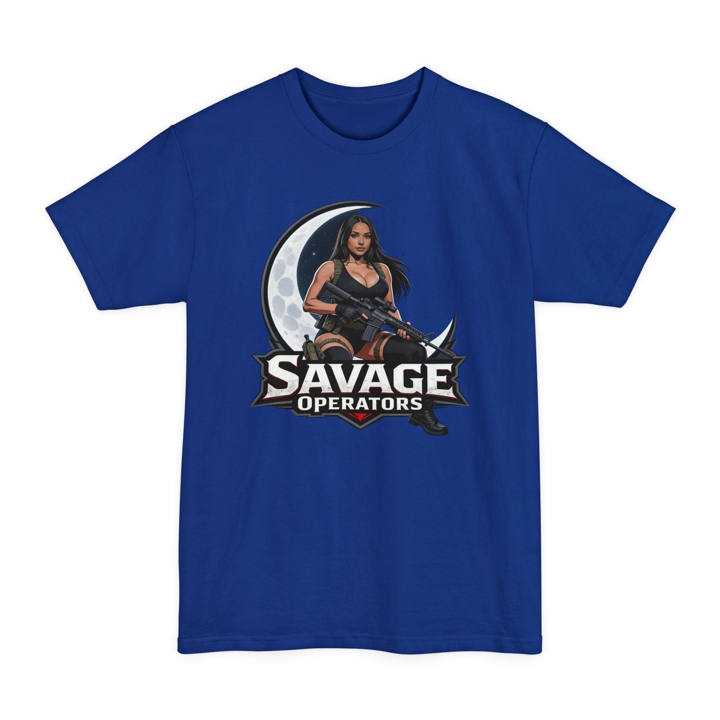 Savage Operators Tactical Moon Operator Tall Tee (XLT–4XLT) - Savage Operators Tactical Tee | T-Shirt | Savage Operators Clothing | Patriotic Apparel | Military Humor | High Quality Deep Royal
