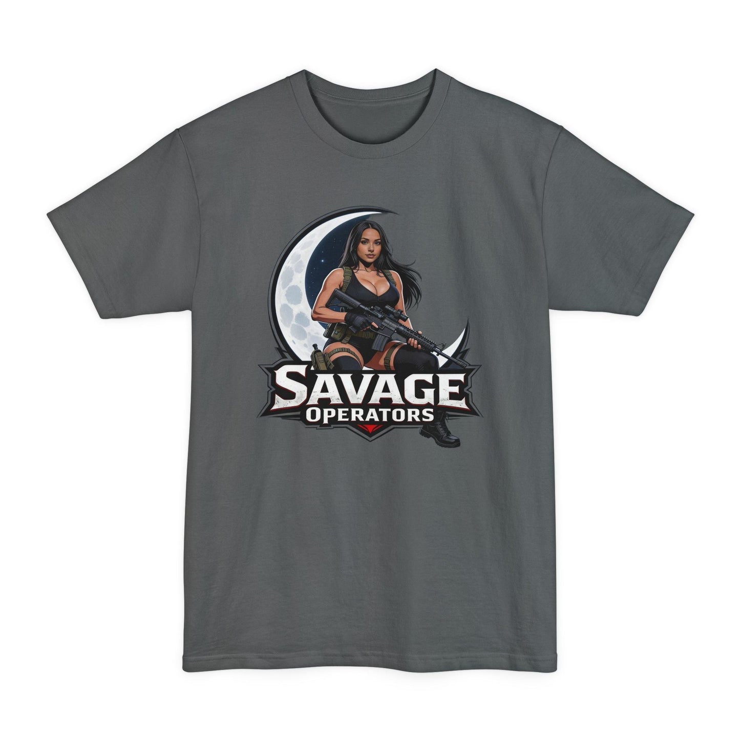 Savage Operators Tactical Moon Operator Tall Tee (XLT–4XLT) - Savage Operators Tactical Tee | T-Shirt | Savage Operators Clothing | Patriotic Apparel | Military Humor | High Quality Black
