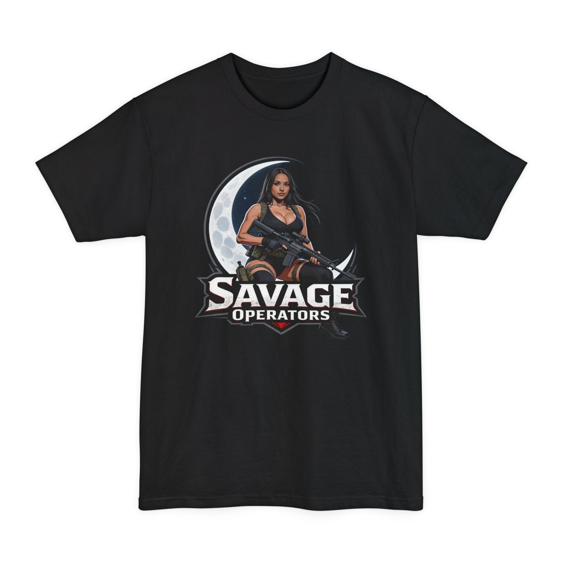 Savage Operators Tactical Moon Operator Tall Tee (XLT–4XLT) - Savage Operators Tactical Tee | T-Shirt | Savage Operators Clothing | Patriotic Apparel | Military Humor | High Quality Black