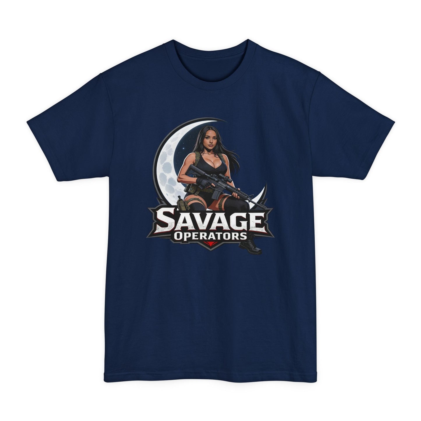 Savage Operators Tactical Moon Operator Tall Tee (XLT–4XLT) - Savage Operators Tactical Tee | T-Shirt | Savage Operators Clothing | Patriotic Apparel | Military Humor | High Quality Navy
