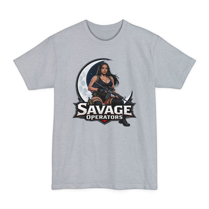 Savage Operators Tactical Moon Operator Tall Tee (XLT–4XLT) - Savage Operators Tactical Tee | T-Shirt | Savage Operators Clothing | Patriotic Apparel | Military Humor | High Quality Light Steel