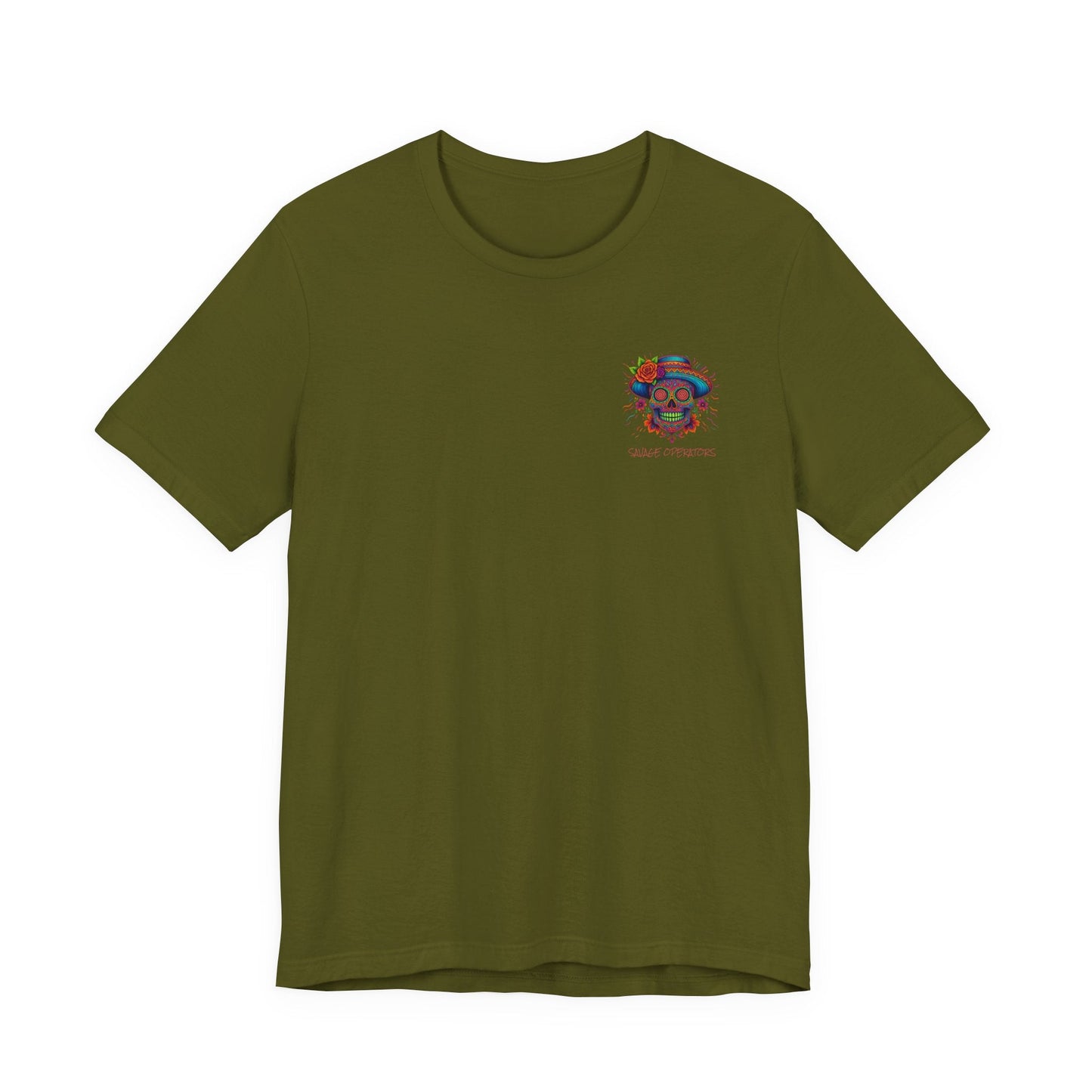 Savage Skull Trip – Trippy Neon Skull Shirt (LIMITED DROP) - BACK PRINT - Savage Operators Tactical Tee | T-Shirt | Savage Operators Clothing | Patriotic Apparel | Military Humor | High Quality Dark Grey Heather