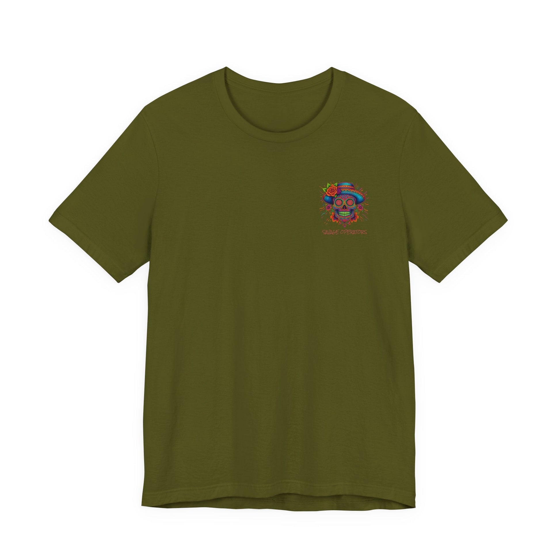 Savage Skull Trip – Trippy Neon Skull Shirt (LIMITED DROP) - BACK PRINT - Savage Operators Tactical Tee | T-Shirt | Savage Operators Clothing | Patriotic Apparel | Military Humor | High Quality Dark Grey Heather