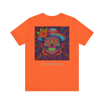 Savage Skull Trip – Trippy Neon Skull Shirt (LIMITED DROP) - BACK PRINT - Savage Operators Tactical Tee | T-Shirt | Savage Operators Clothing | Patriotic Apparel | Military Humor | High Quality Dark Grey Heather
