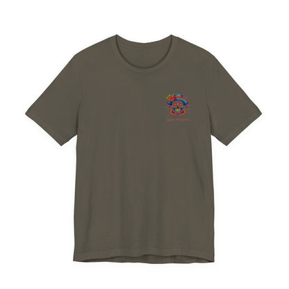 Savage Skull Trip – Trippy Neon Skull Shirt (LIMITED DROP) - BACK PRINT - Savage Operators Tactical Tee | T-Shirt | Savage Operators Clothing | Patriotic Apparel | Military Humor | High Quality Dark Grey Heather