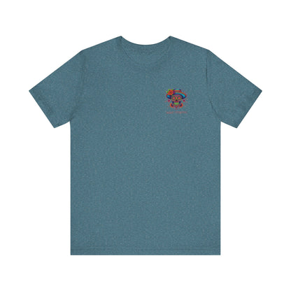 Savage Skull Trip – Trippy Neon Skull Shirt (LIMITED DROP) - BACK PRINT - Savage Operators Tactical Tee | T-Shirt | Savage Operators Clothing | Patriotic Apparel | Military Humor | High Quality Heather Deep Teal