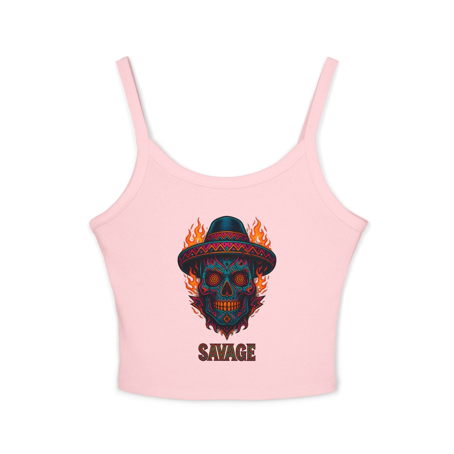 Savage Sugar Skull – Women’s Tank Top | Savage Operators - Savage Operators Tactical Tee | Tank Top | Savage Operators Clothing | Patriotic Apparel | Military Humor | High Quality Solid Pink Blend