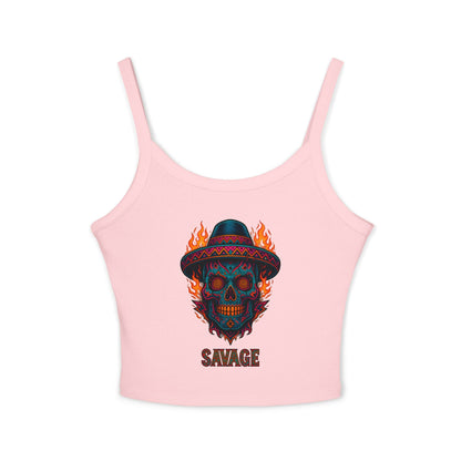 Savage Sugar Skull – Women’s Tank Top | Savage Operators - Savage Operators Tactical Tee | Tank Top | Savage Operators Clothing | Patriotic Apparel | Military Humor | High Quality Solid Pink Blend