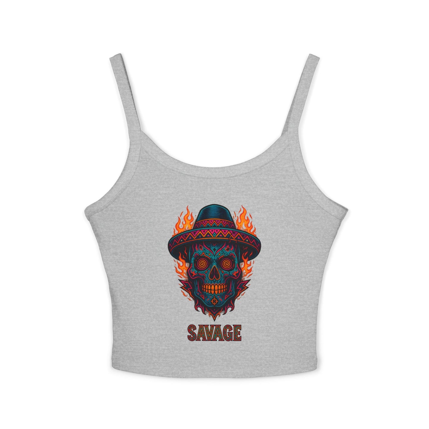 Savage Sugar Skull – Women’s Tank Top | Savage Operators - Savage Operators Tactical Tee | Tank Top | Savage Operators Clothing | Patriotic Apparel | Military Humor | High Quality Athletic Heather