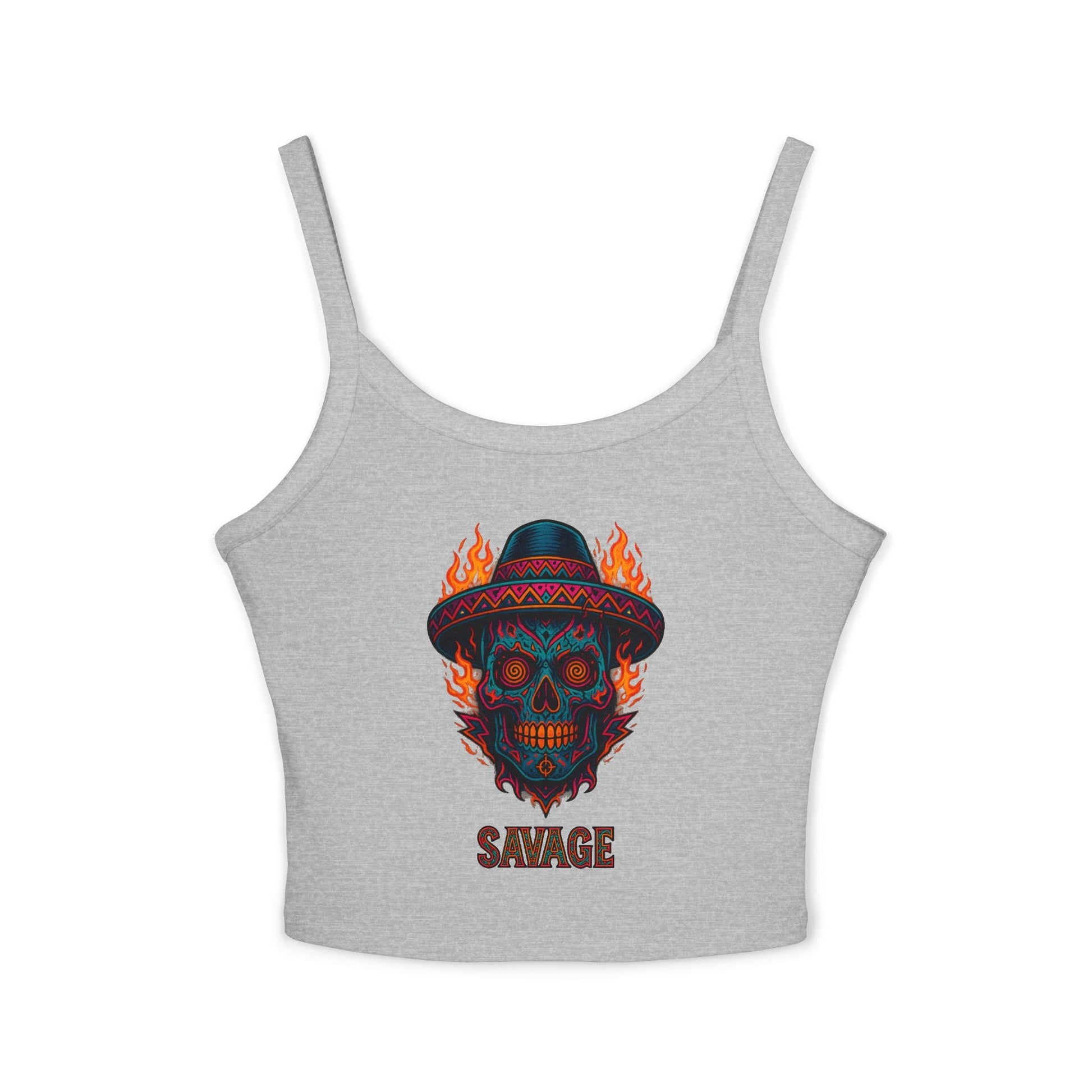 Savage Sugar Skull – Women’s Tank Top | Savage Operators - Savage Operators Tactical Tee | Tank Top | Savage Operators Clothing | Patriotic Apparel | Military Humor | High Quality Athletic Heather
