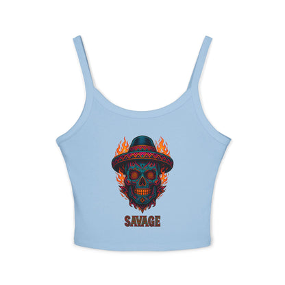 Savage Sugar Skull – Women’s Tank Top | Savage Operators - Savage Operators Tactical Tee | Tank Top | Savage Operators Clothing | Patriotic Apparel | Military Humor | High Quality Solid Baby Blue Blend