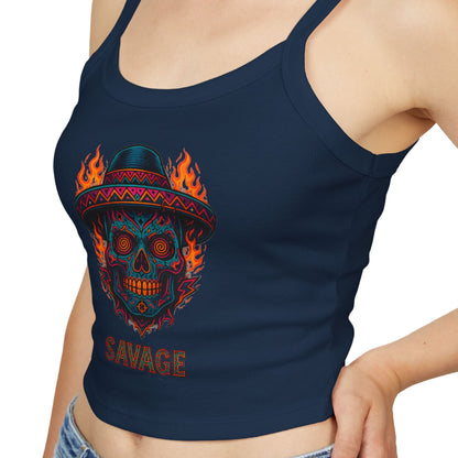 Savage Sugar Skull – Women’s Tank Top | Savage Operators - Savage Operators Tactical Tee | Tank Top | Savage Operators Clothing | Patriotic Apparel | Military Humor | High Quality Solid Red Blend