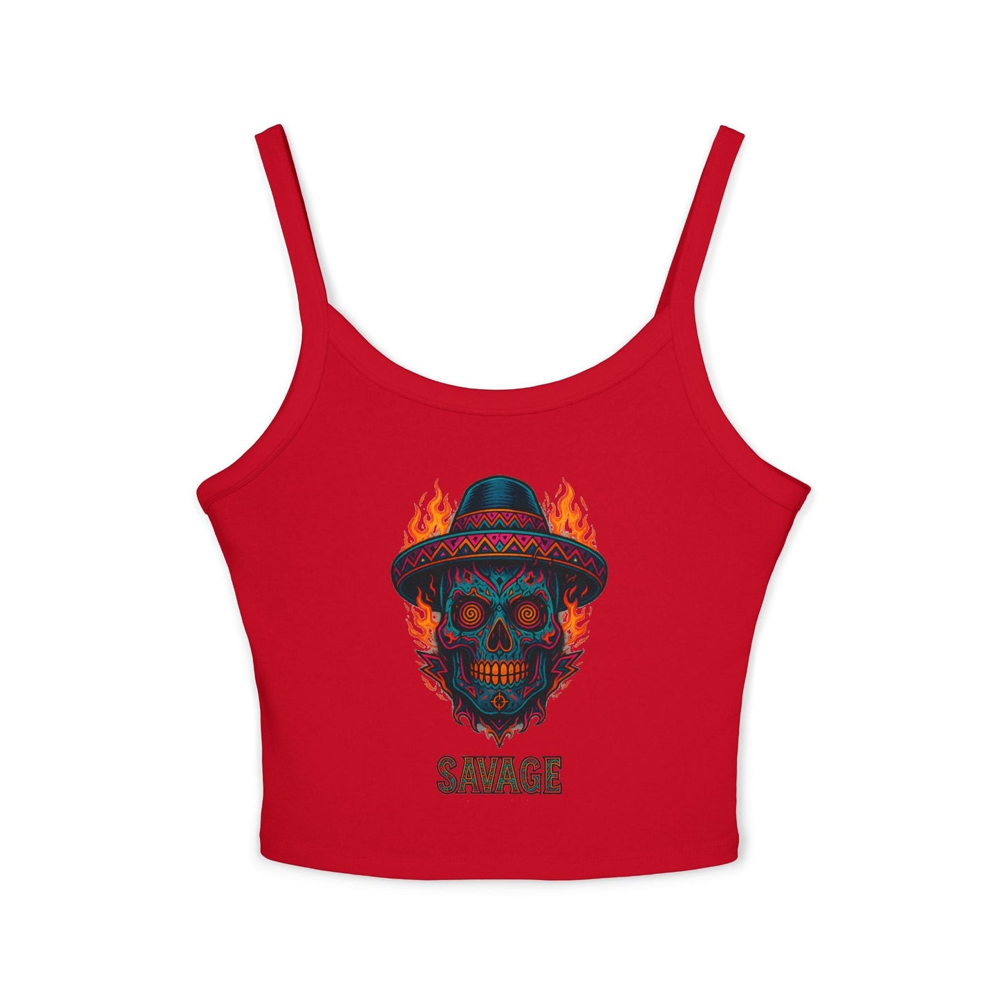 Savage Sugar Skull – Women’s Tank Top | Savage Operators - Savage Operators Tactical Tee | Tank Top | Savage Operators Clothing | Patriotic Apparel | Military Humor | High Quality Solid Red Blend