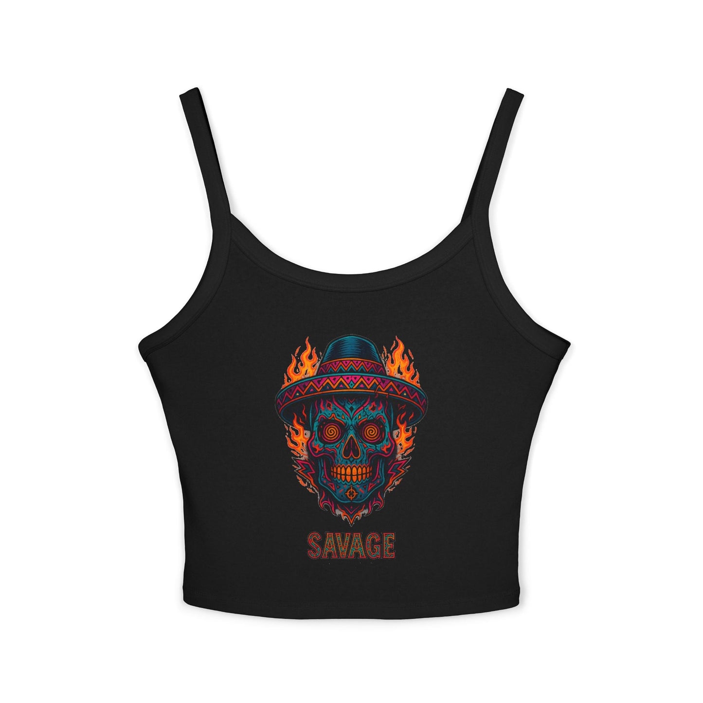 Savage Sugar Skull – Women’s Tank Top | Savage Operators - Savage Operators Tactical Tee | Tank Top | Savage Operators Clothing | Patriotic Apparel | Military Humor | High Quality Solid Black Blend